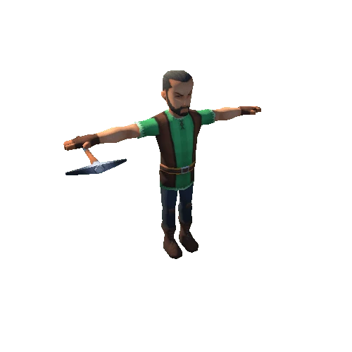 Male Peasant 01D-Pickaxe